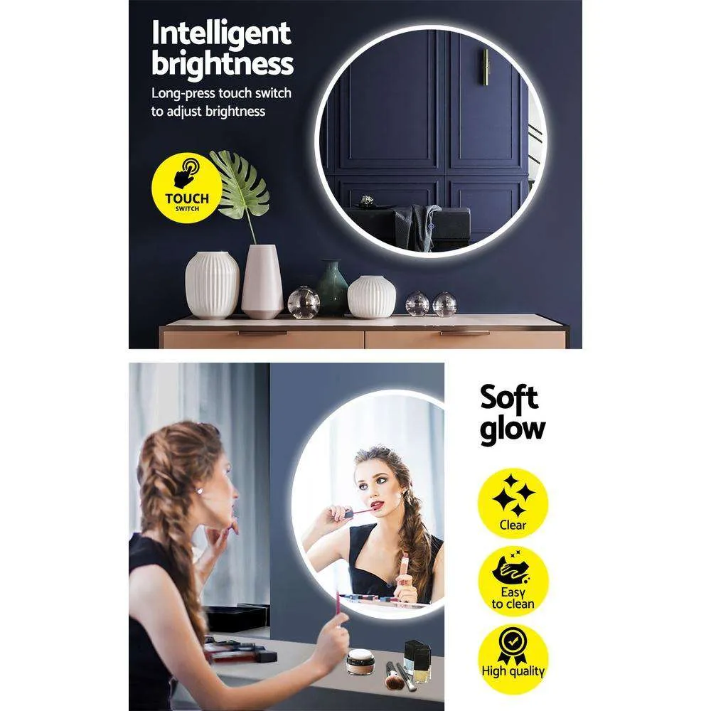 60CM LED Wall Mirror Bathroom Light Decorative Round Large Mirrors