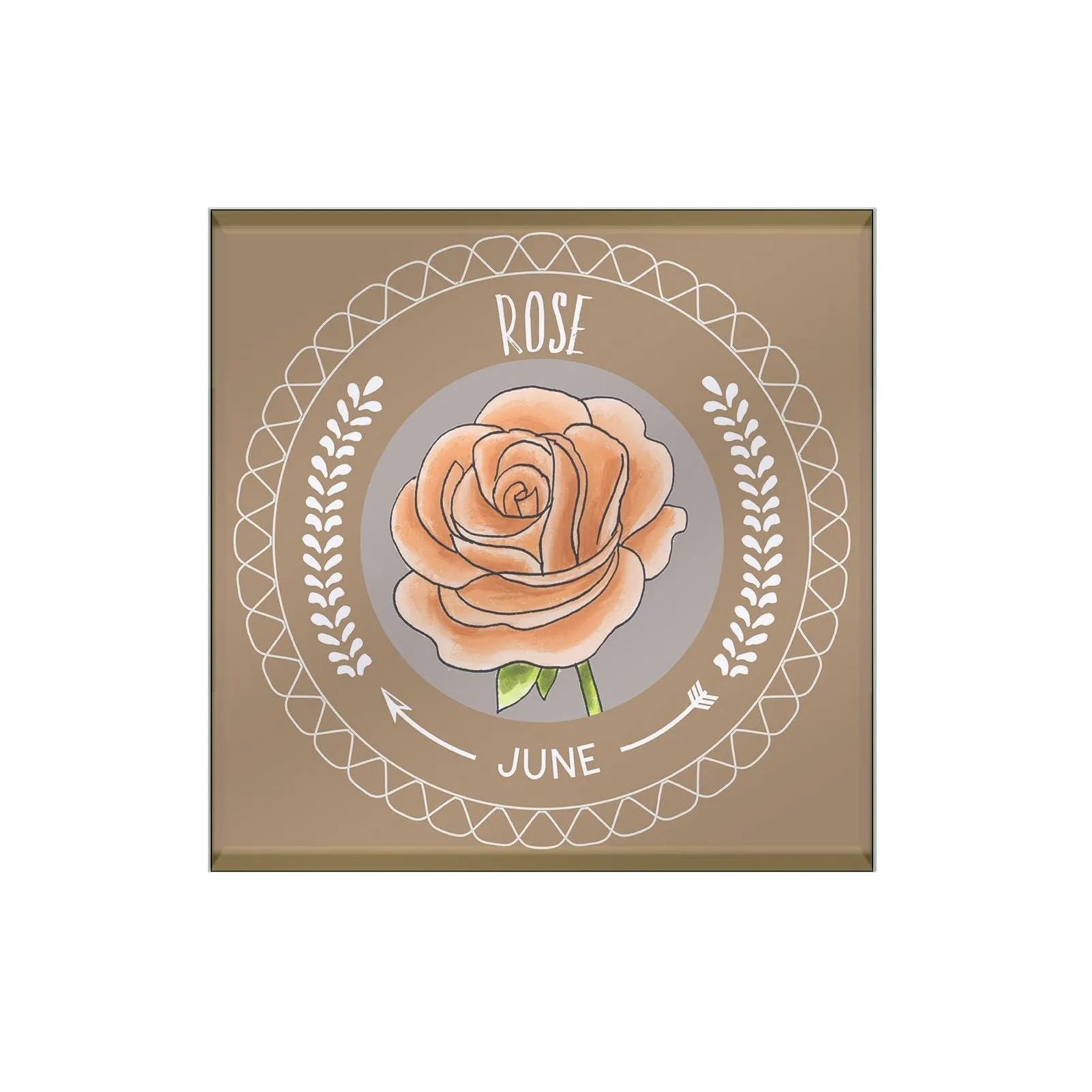 Birth Flower Glass Coaster