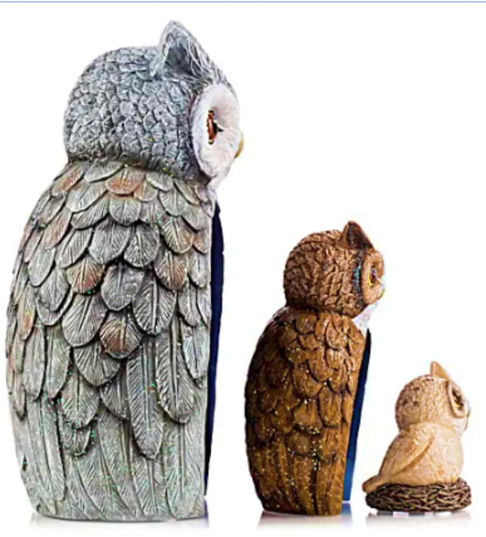 Blake Jensen Owl Family Nesting Trio Figurine Set with Swarovski Crystals by The Hamilton Collection