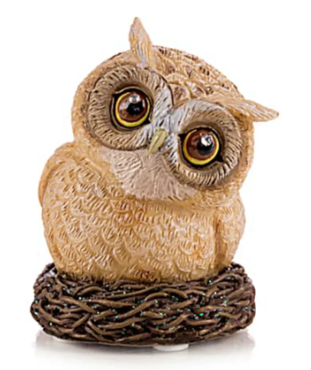 Blake Jensen Owl Family Nesting Trio Figurine Set with Swarovski Crystals by The Hamilton Collection