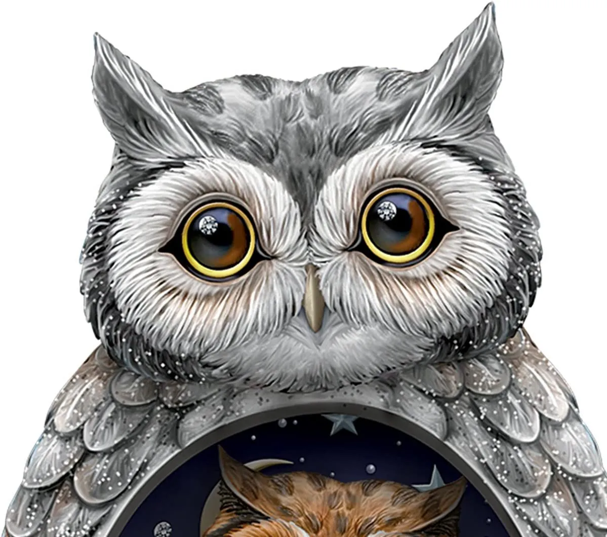 Blake Jensen Owl Family Nesting Trio Figurine Set with Swarovski Crystals by The Hamilton Collection