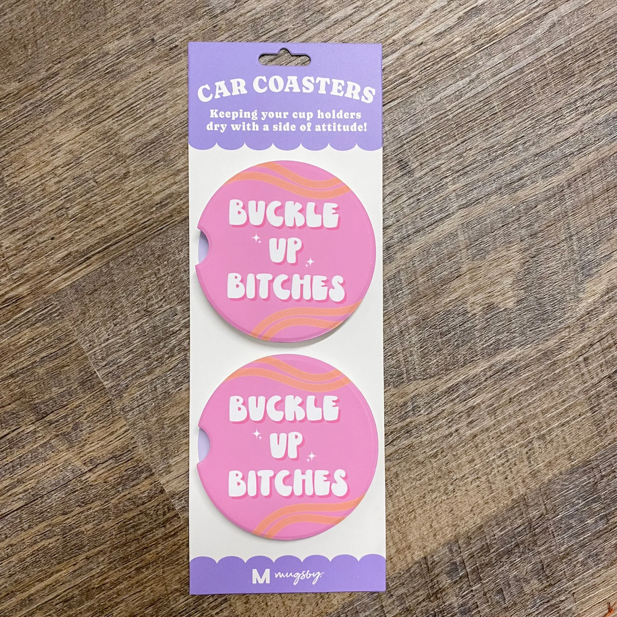 Buckle Up Bitches Retro Car Coasters