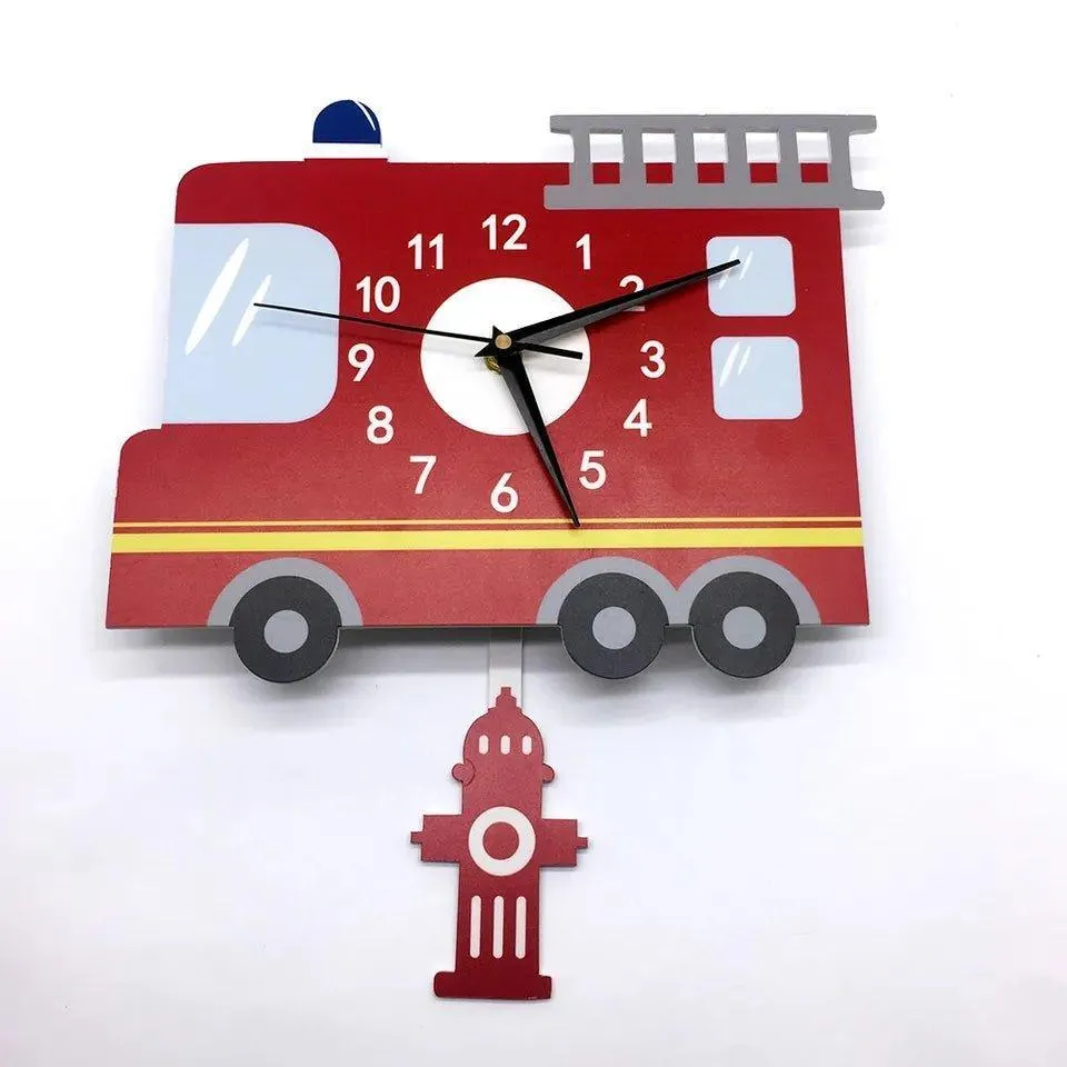 Fire Truck Kid's Wall Clock
