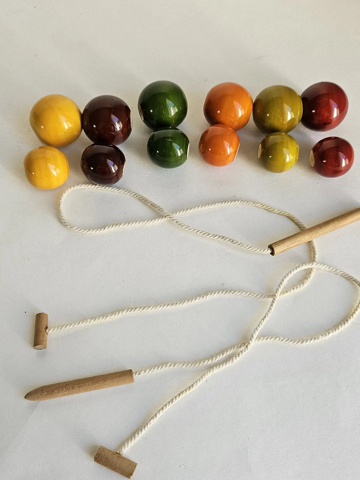 Handcrafted Wooden Lacing Beads