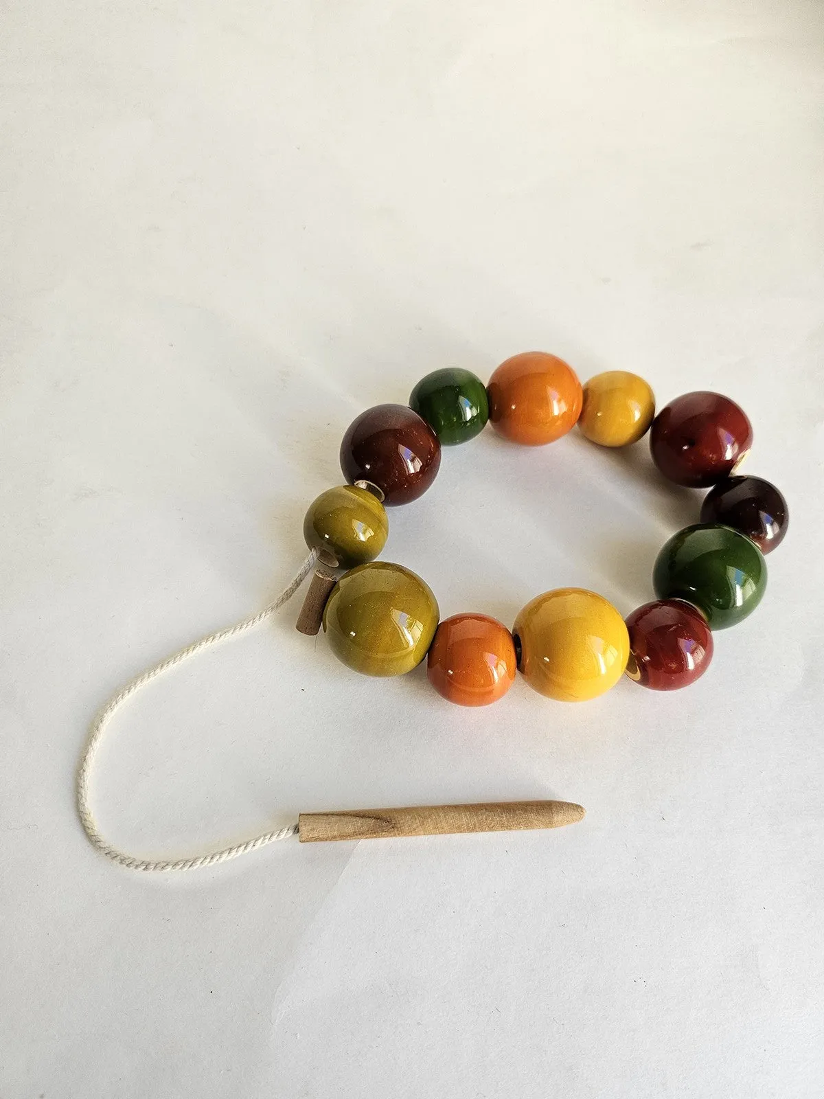 Handcrafted Wooden Lacing Beads