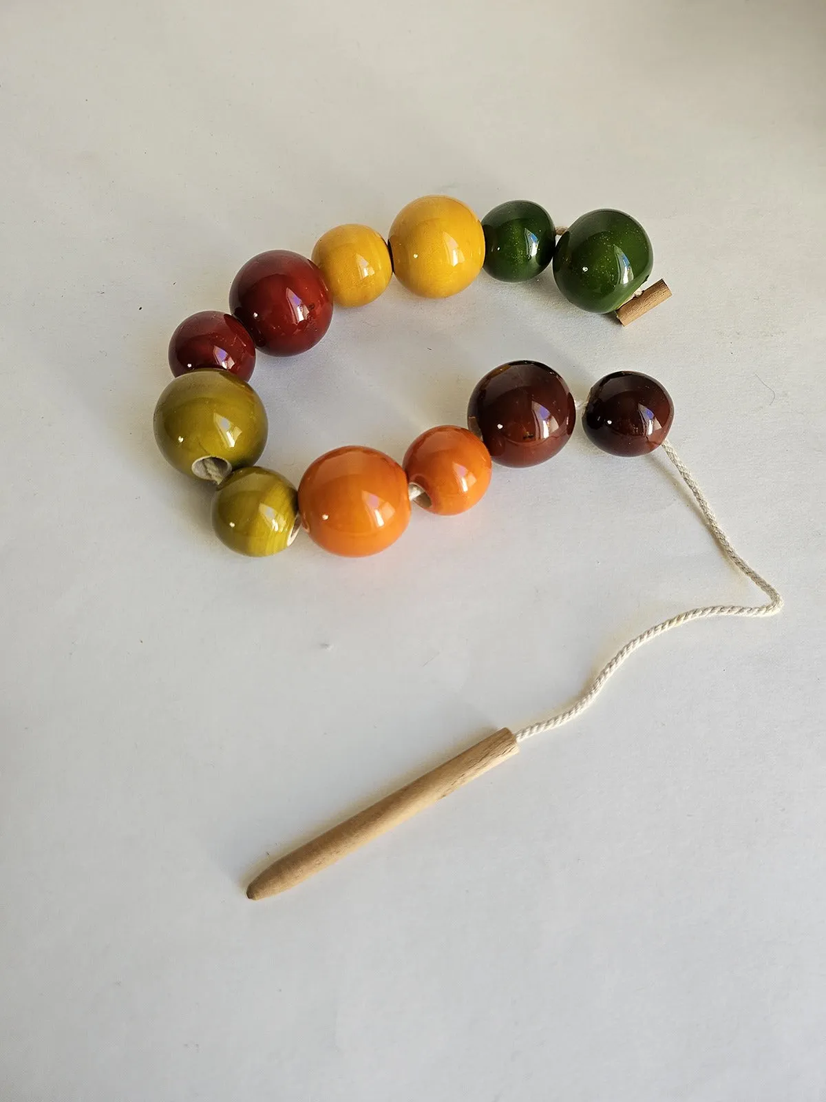 Handcrafted Wooden Lacing Beads