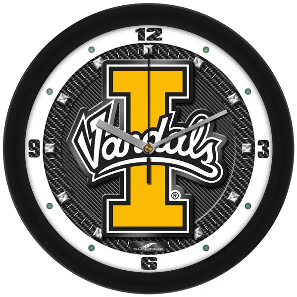 Idaho Vandals Wall Clock - Carbon Fiber Textured