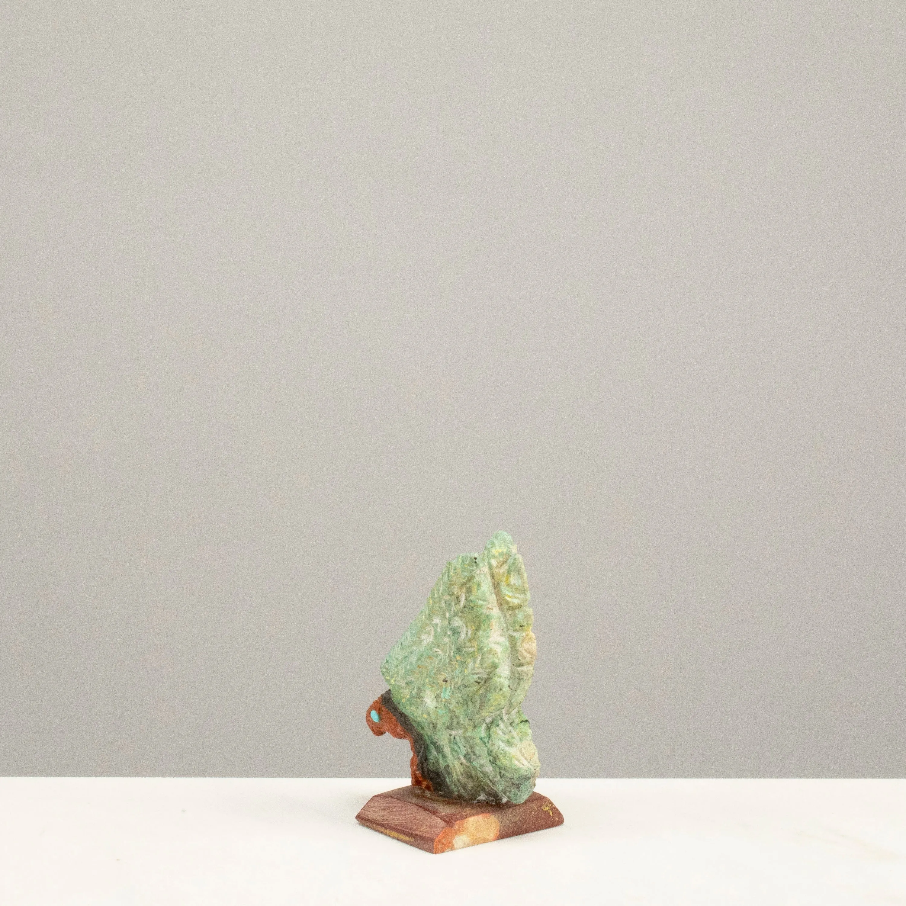 Jon Quam Turquoise Handmade Zuni Fetish Hawk Carving