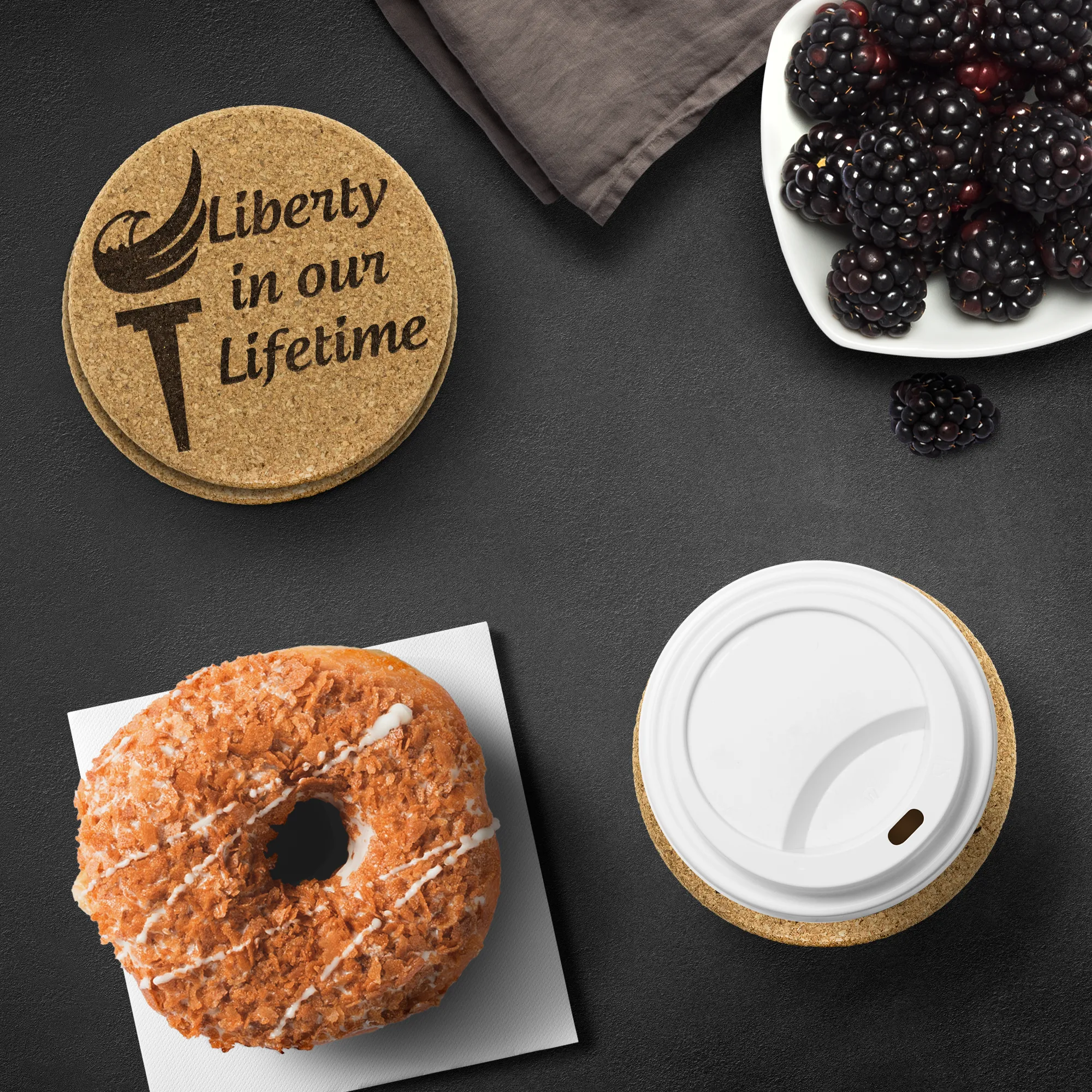 Liberty in Our Lifetime Alaska LP Cork Coasters