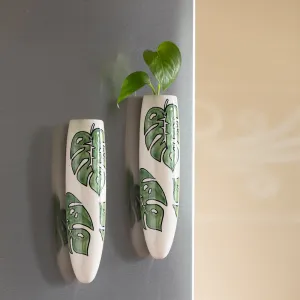 'Lush Life' Magnetic Fridge Planters In Ceramic (Set of 2)