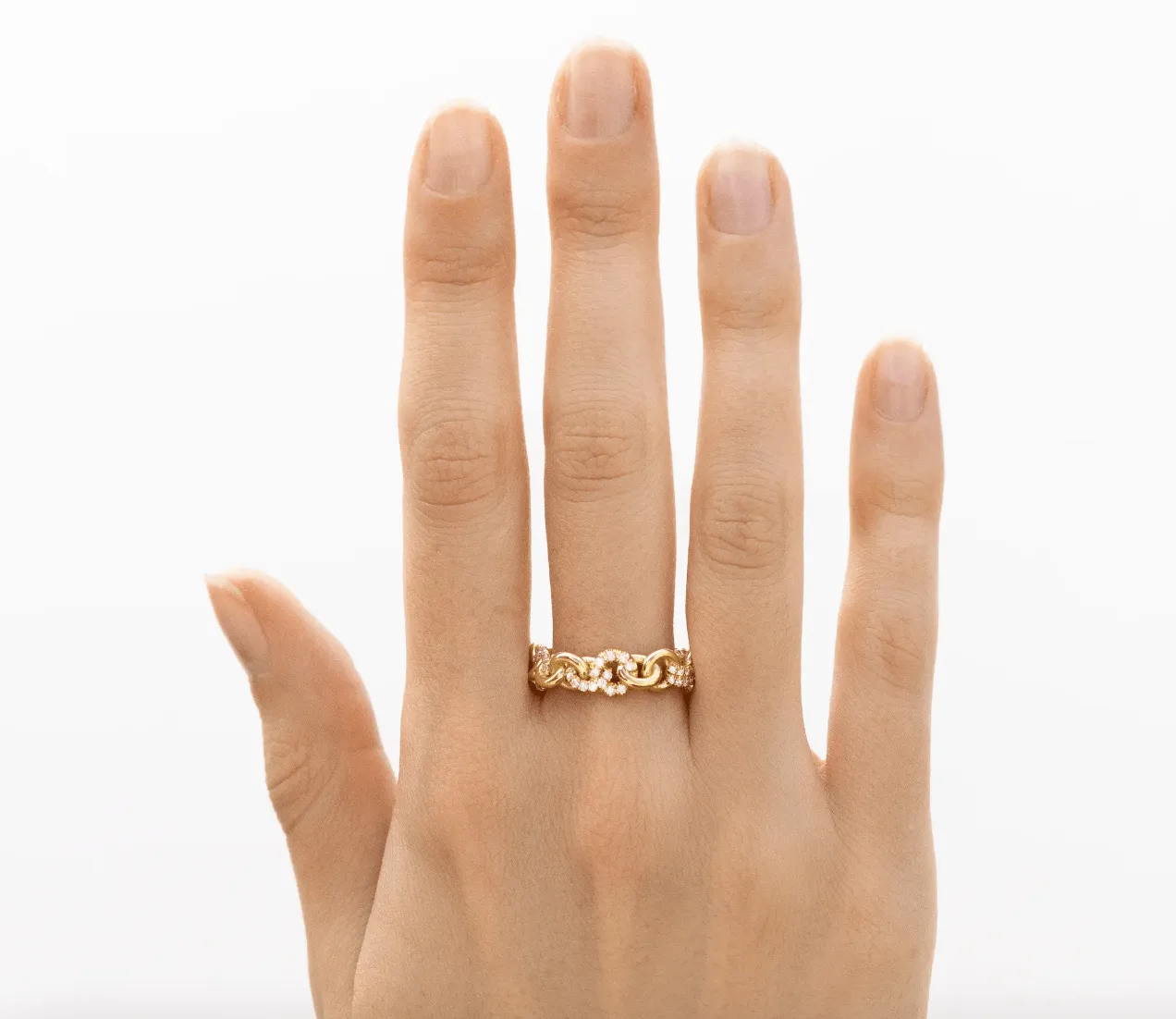 Medium Fused Serpens Ring w/Pave Diamonds