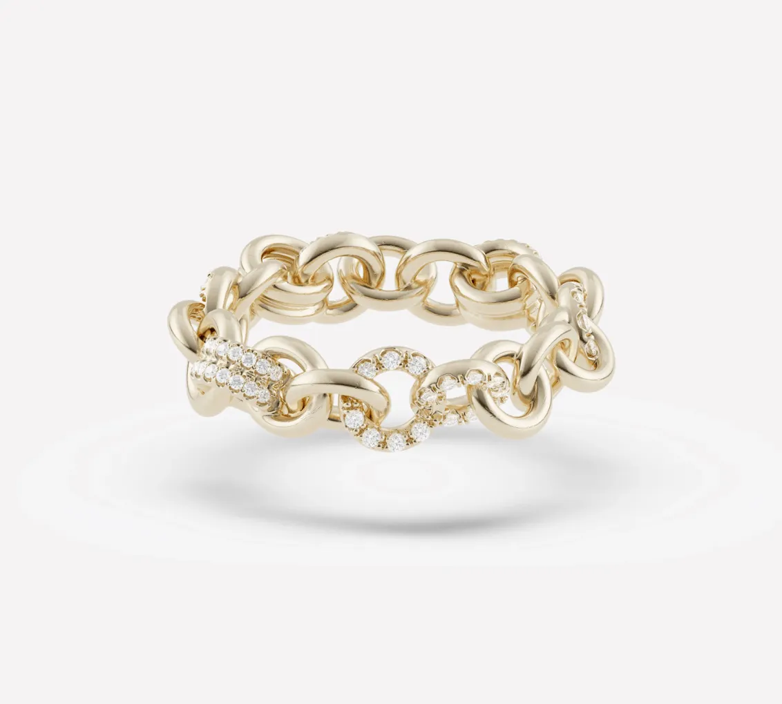 Medium Fused Serpens Ring w/Pave Diamonds