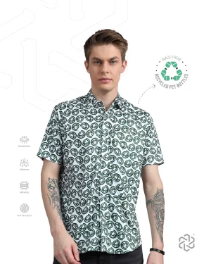 Men's rPET Quirky Circle Printed Casual Half Sleeve Shirt