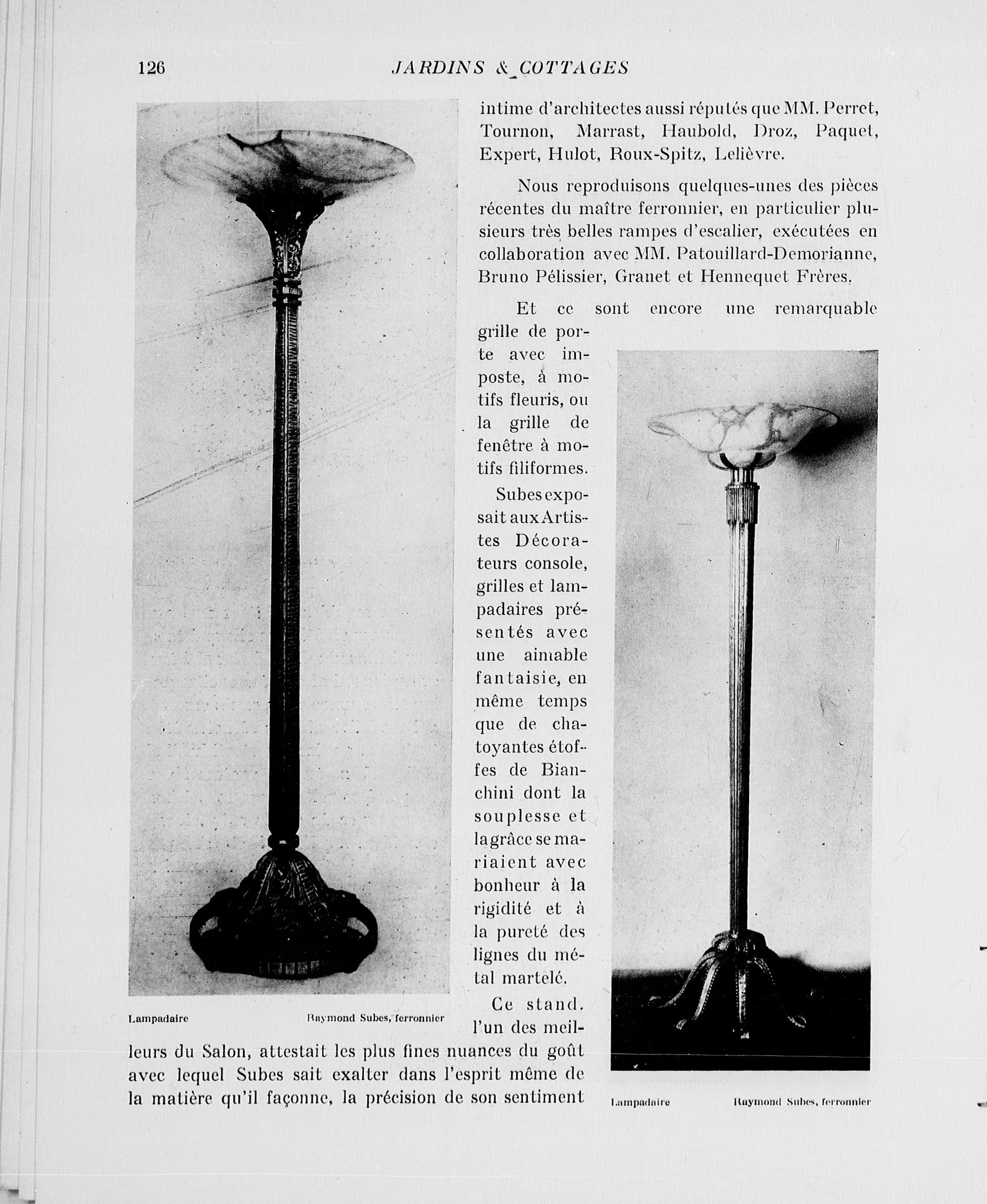 Raymond Subes Wrought Iron Floor Lamp
