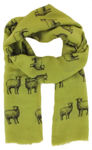 Scarf - Sheep Pattern ~ Green