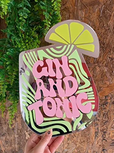 The in Thing Decorative Mirrors for Bars Room and Living Areas, Acrylic self Adhesive, Printed Wall decore Item, Quirky decore for (Ponstar Martini)