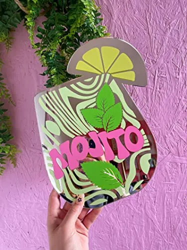 The in Thing Decorative Mirrors for Bars Room and Living Areas, Acrylic self Adhesive, Printed Wall decore Item, Quirky decore for (Ponstar Martini)