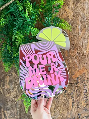 The in Thing Decorative Mirrors for Bars Room and Living Areas, Acrylic self Adhesive, Printed Wall decore Item, Quirky decore for (Ponstar Martini)