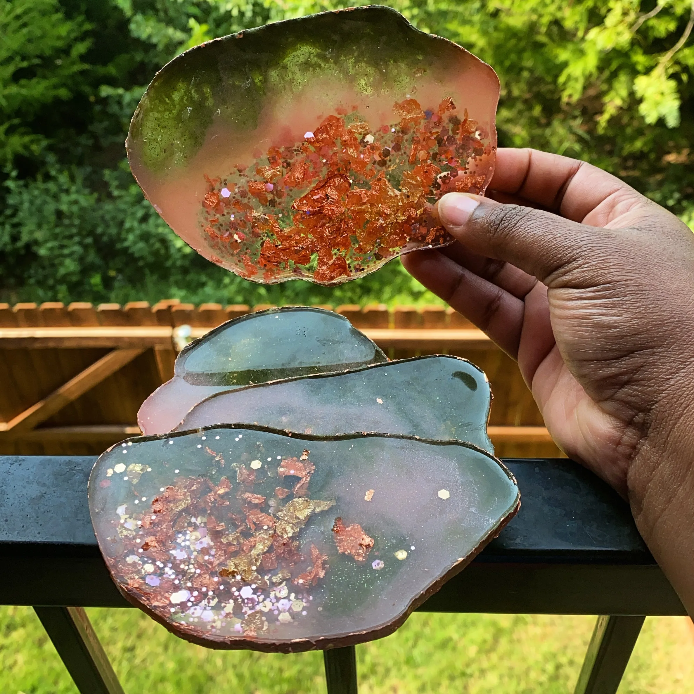 The Perfect Host Custom Resin Geo Coasters Set of 4