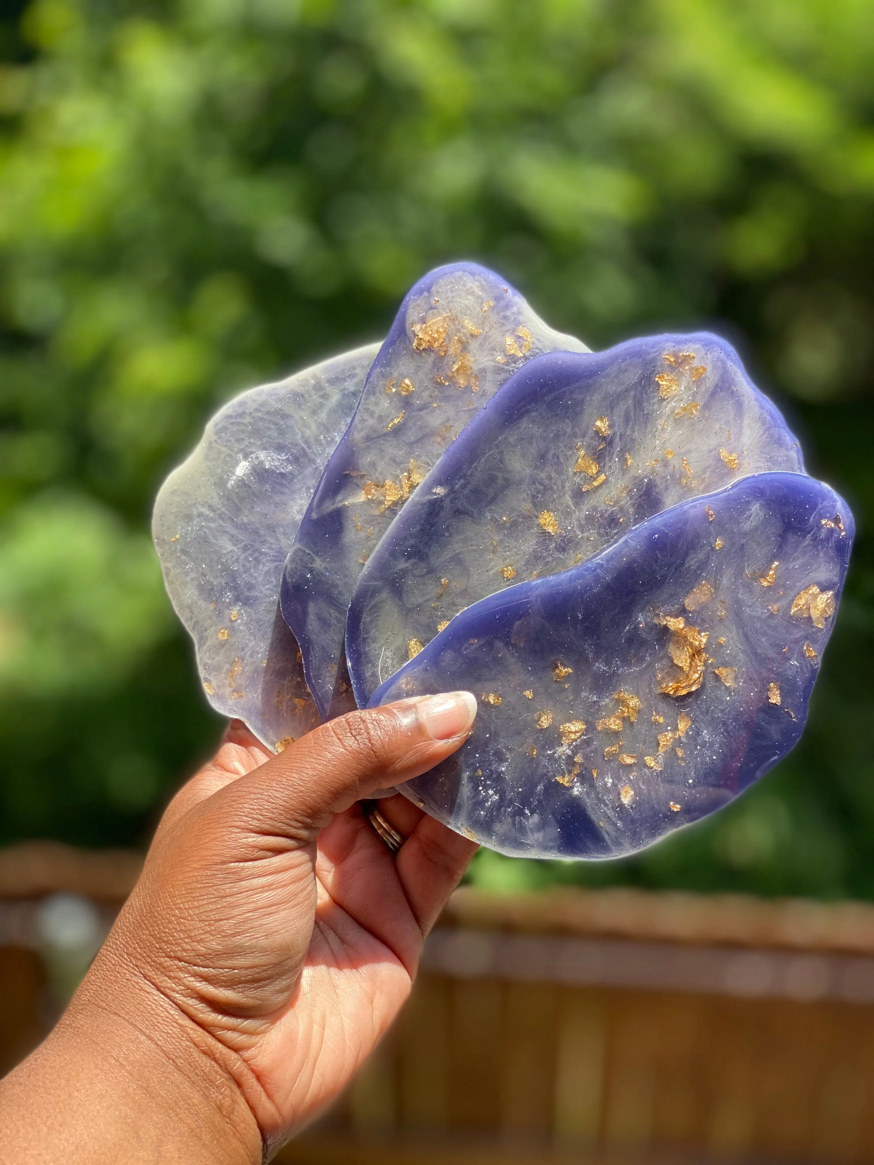 The Perfect Host Custom Resin Geo Coasters Set of 4