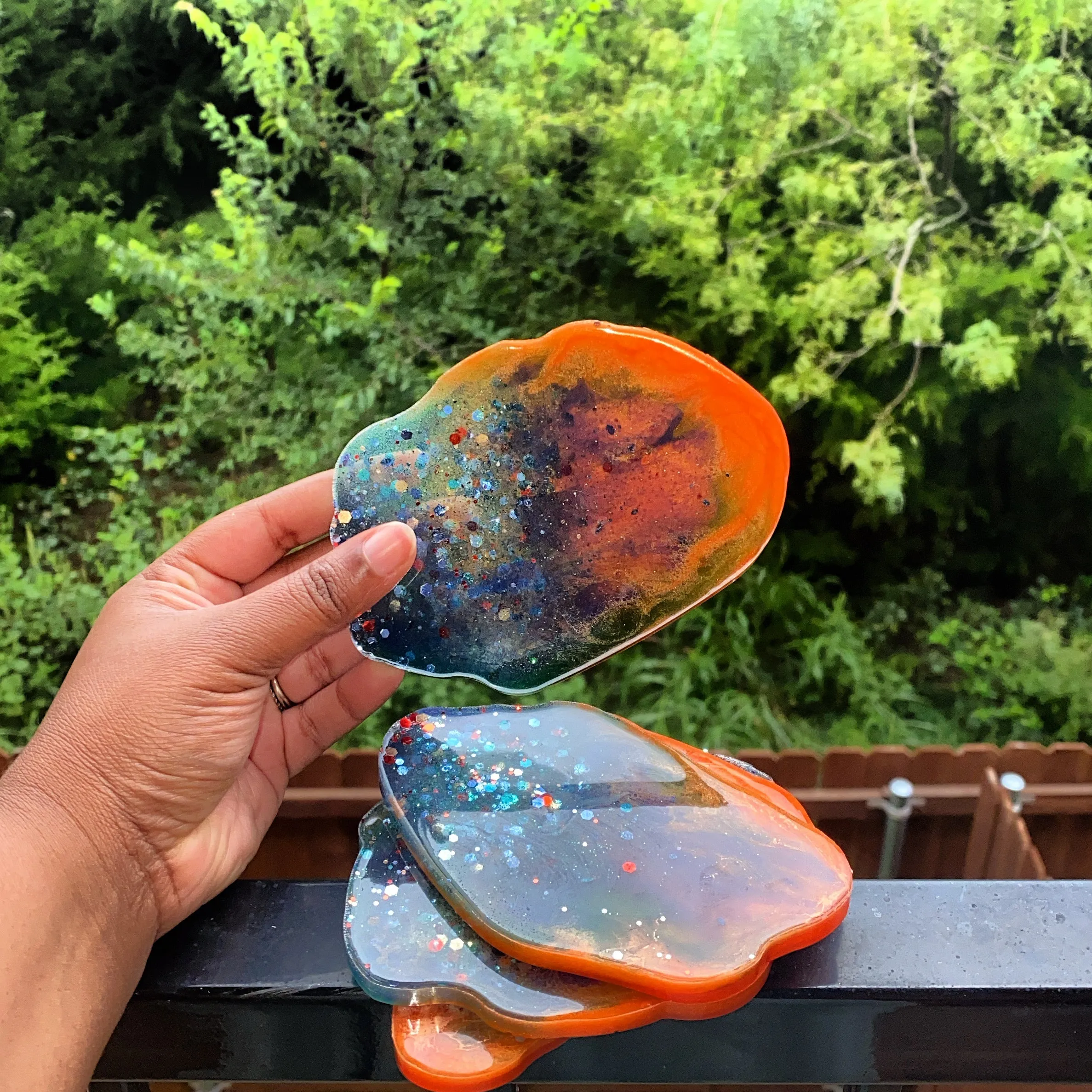 The Perfect Host Custom Resin Geo Coasters Set of 4