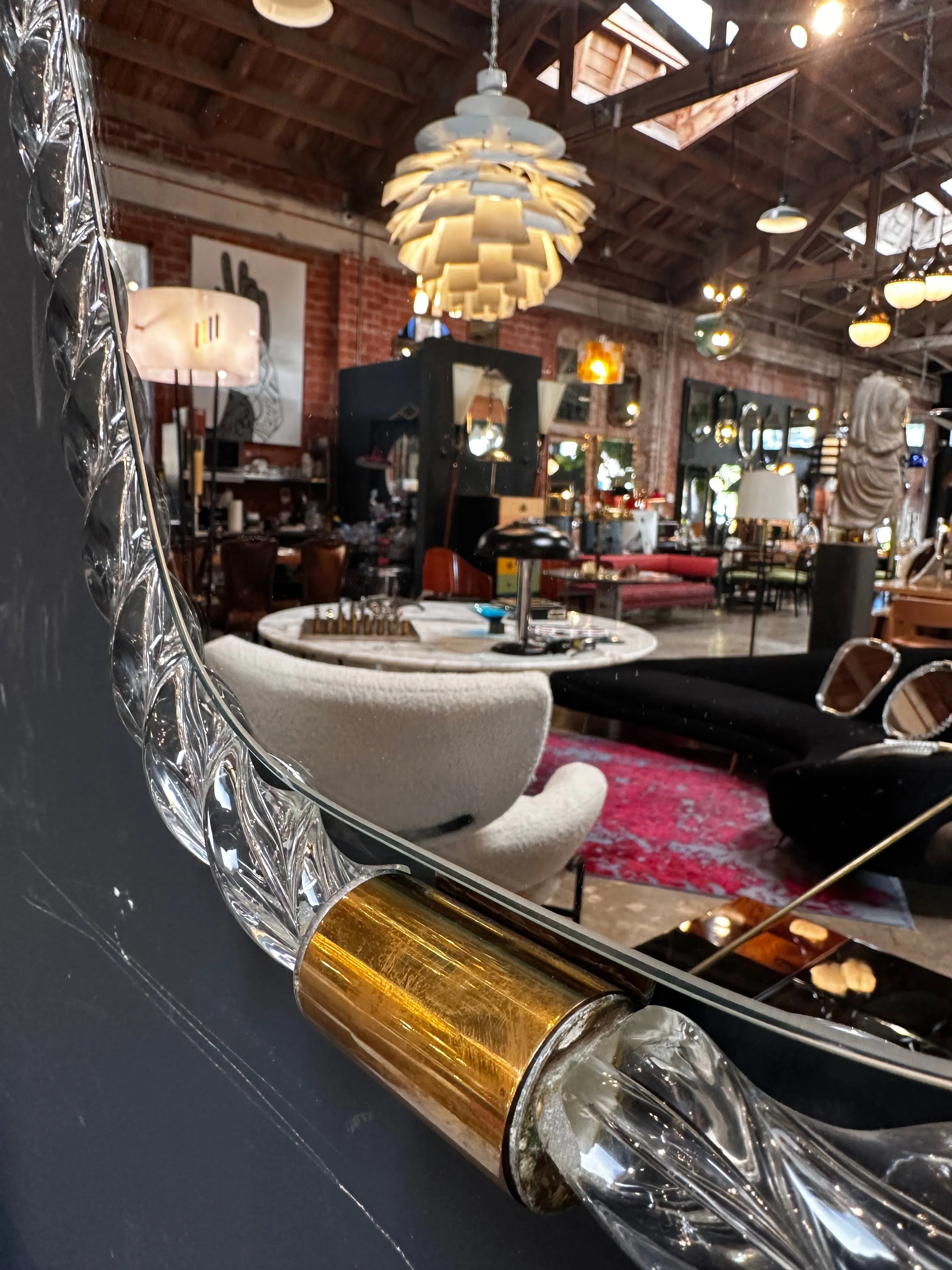 Vintage Italian Mid Century Murano Wall Mirror 1940s