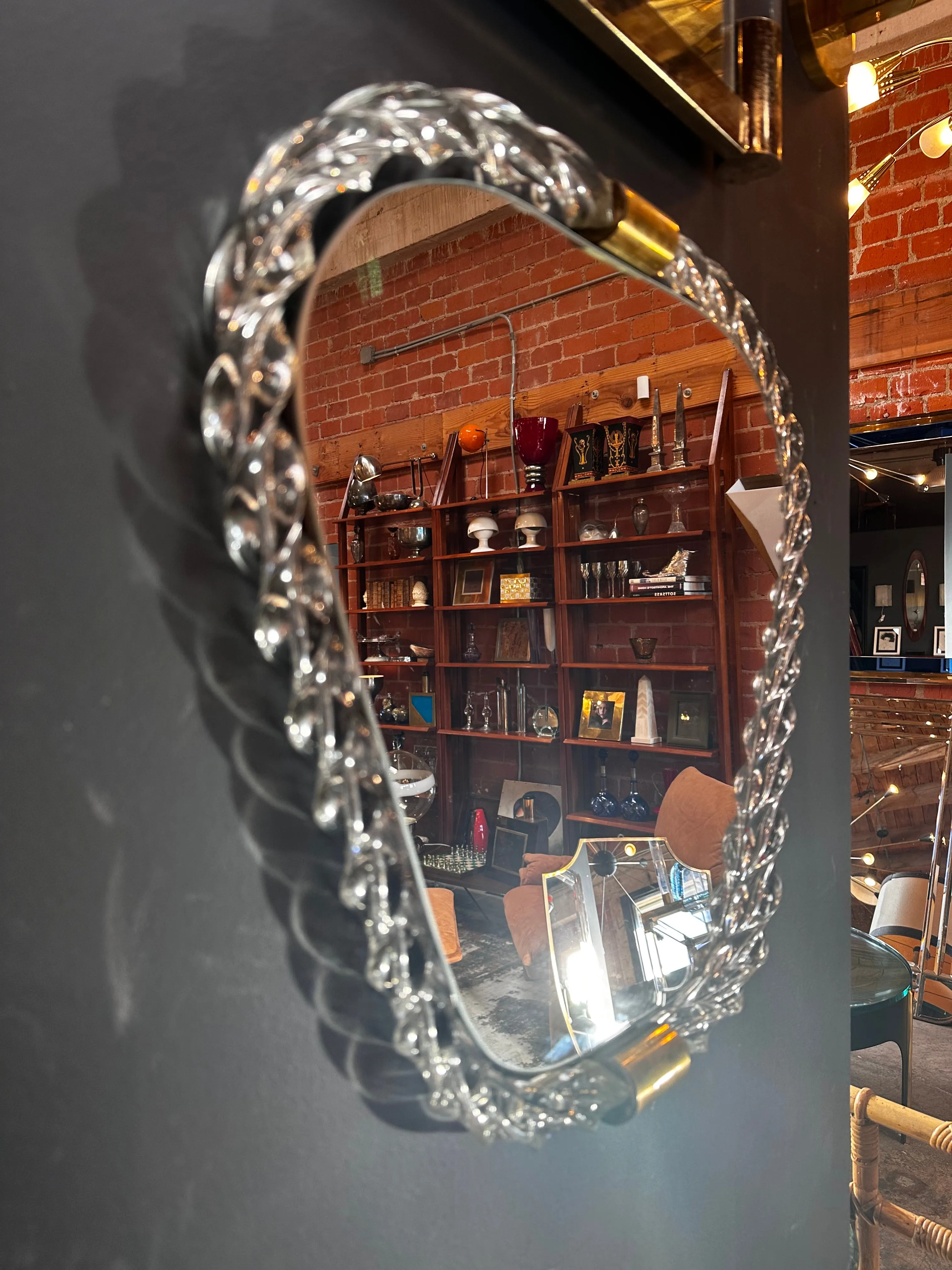 Vintage Italian Mid Century Murano Wall Mirror 1940s
