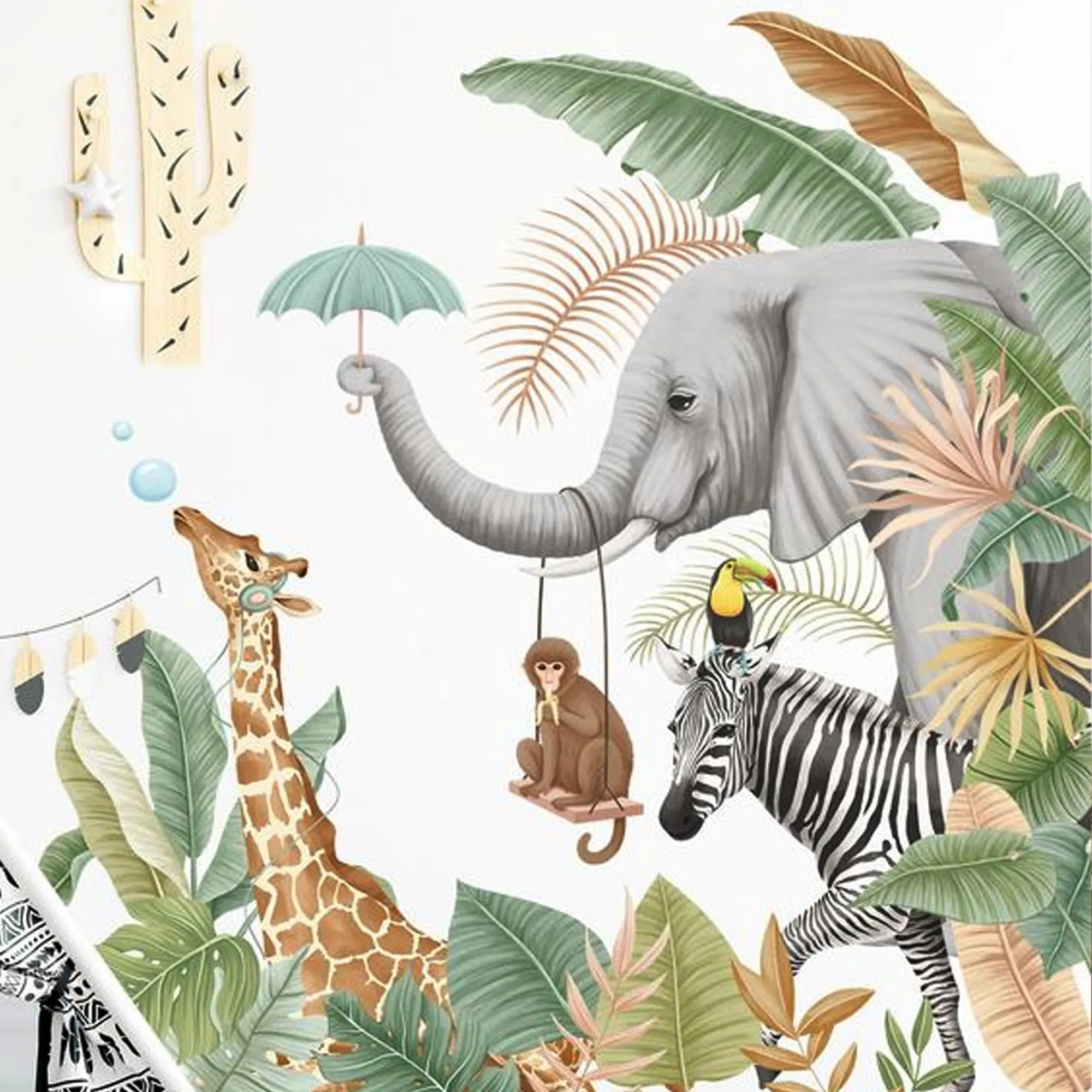 Xtore Cartoon Animal Pattern Wall Sticker for Decor | Beautiful Home Decor (Pack of 1, Multi)