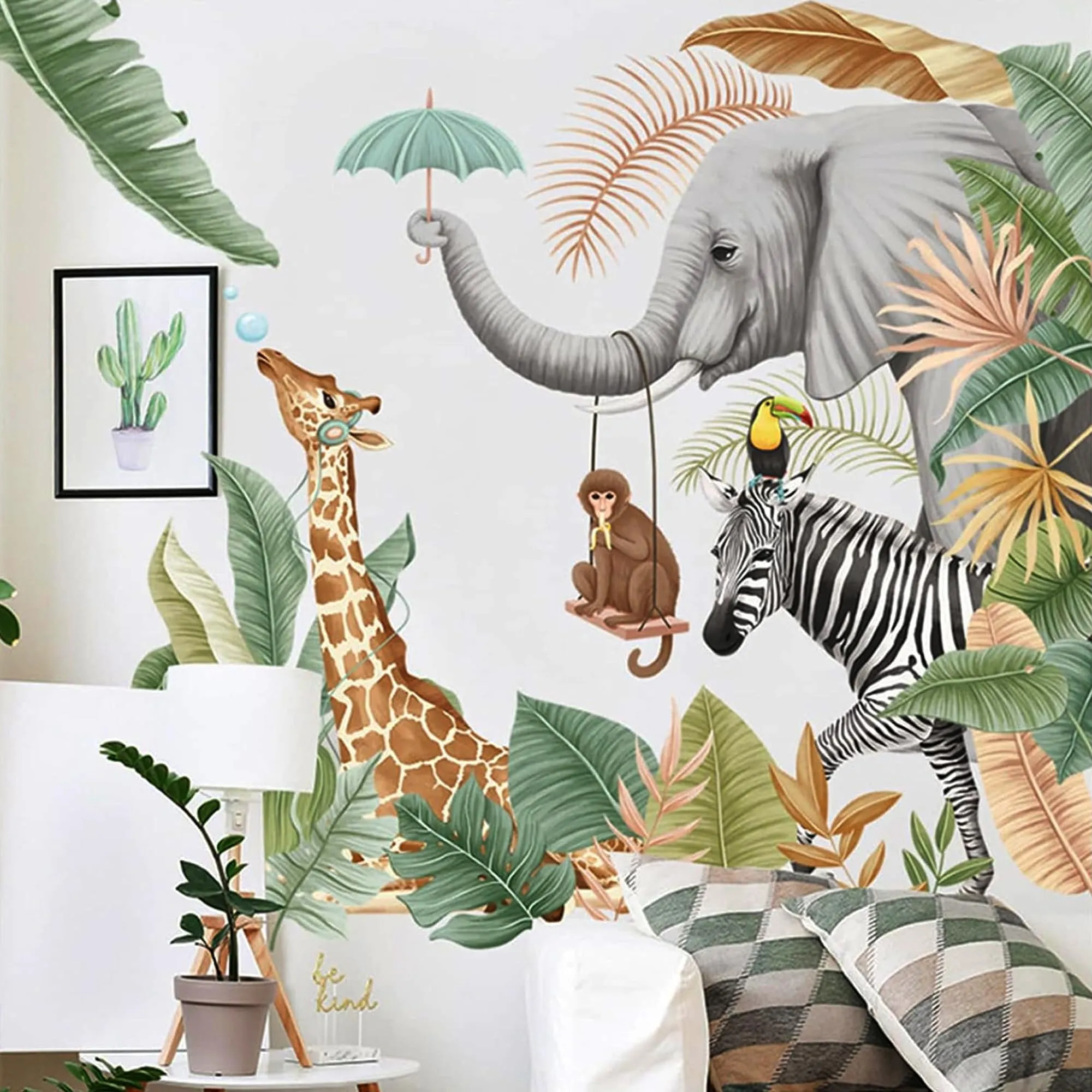 Xtore Cartoon Animal Pattern Wall Sticker for Decor | Beautiful Home Decor (Pack of 1, Multi)