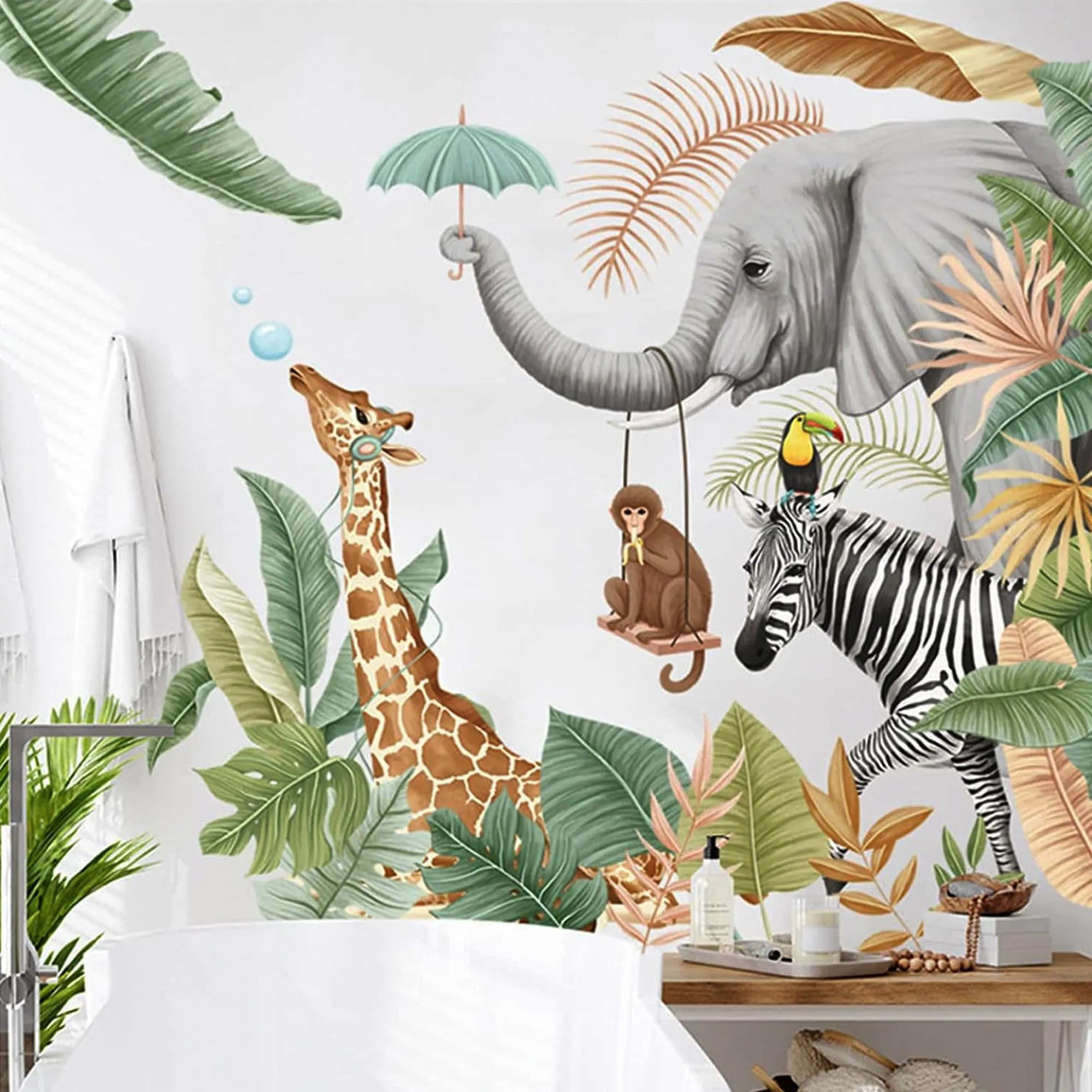 Xtore Cartoon Animal Pattern Wall Sticker for Decor | Beautiful Home Decor (Pack of 1, Multi)