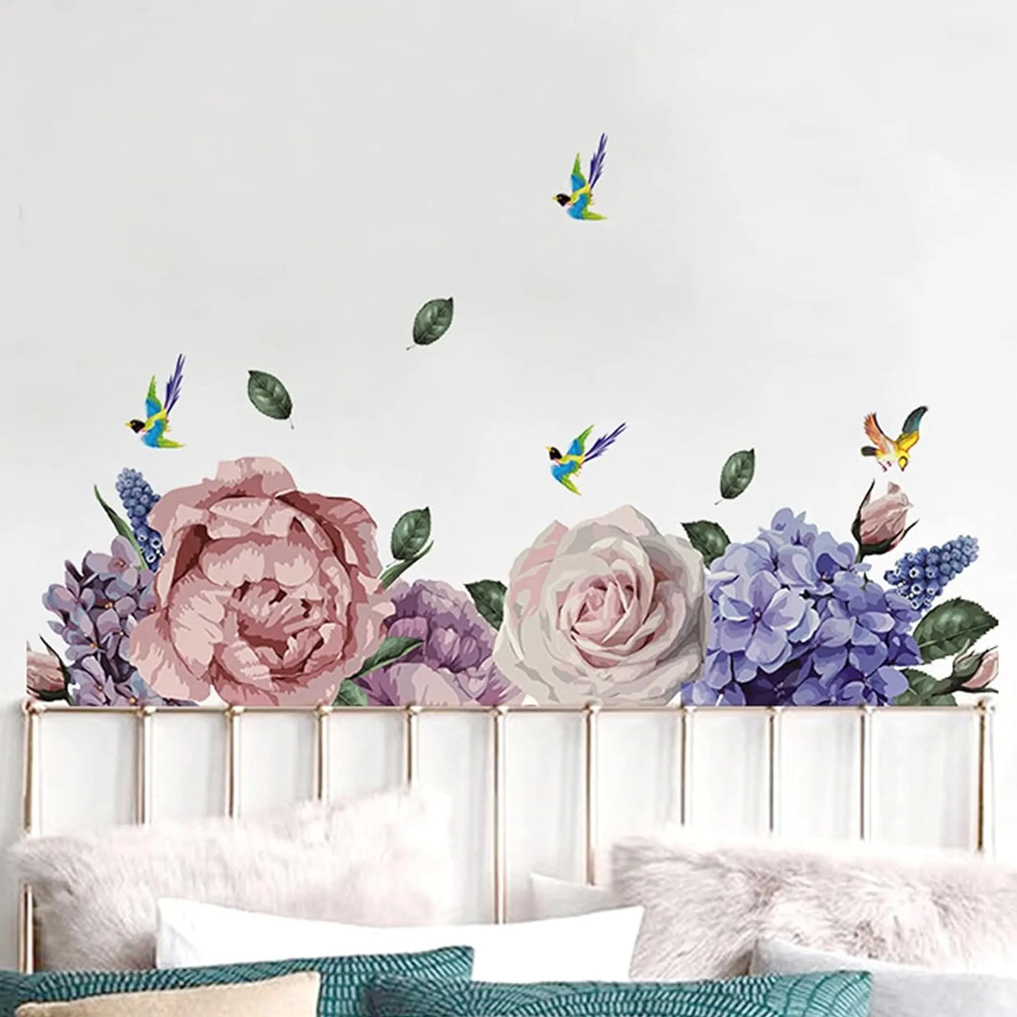 Xtore Peony Rose Peel and Stick Wallpaper for Wall Decor (Pack of 1, Multi)